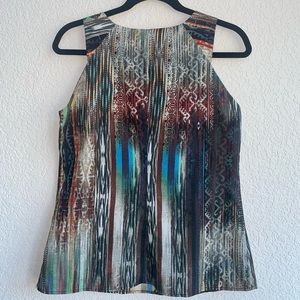 multicolored,casual,sleeveless blouse